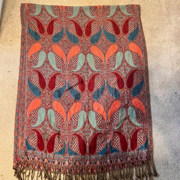 Pashmina Cashmere Scarf-Beautiful Bright Colors-27" x 86"- Warm/Cozy-Versatile - Picture 15 of 16